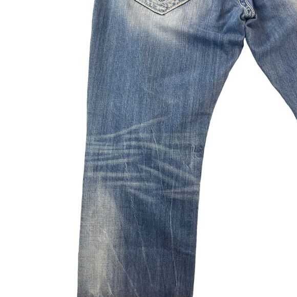 Rock Revival Jeans Mens Sz 36 John Straight Distressed Western Cowboy Denim READ - Picture 11 of 16